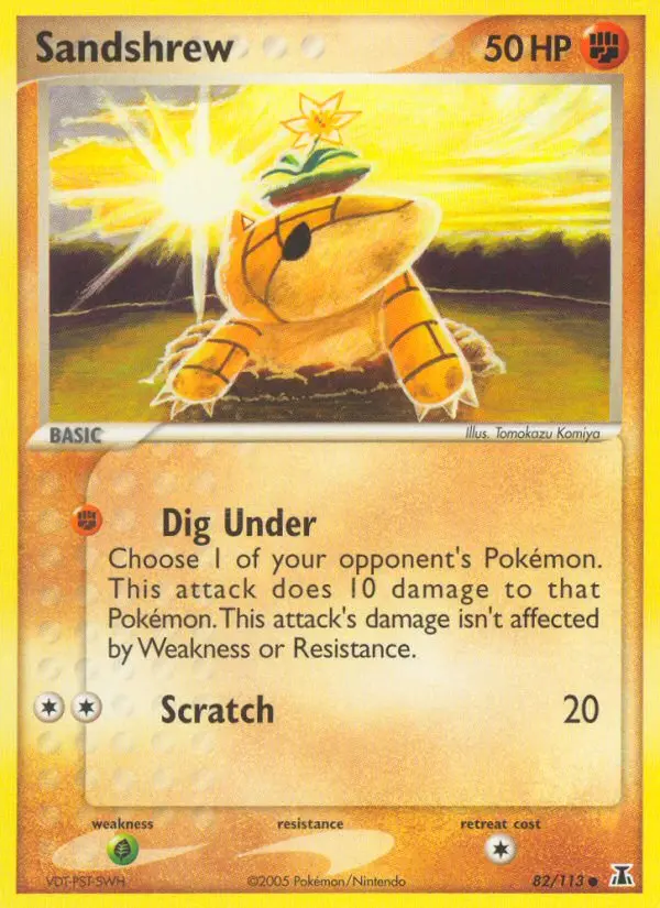 Sandshrew Common Pokemon card #82 from Delta Species