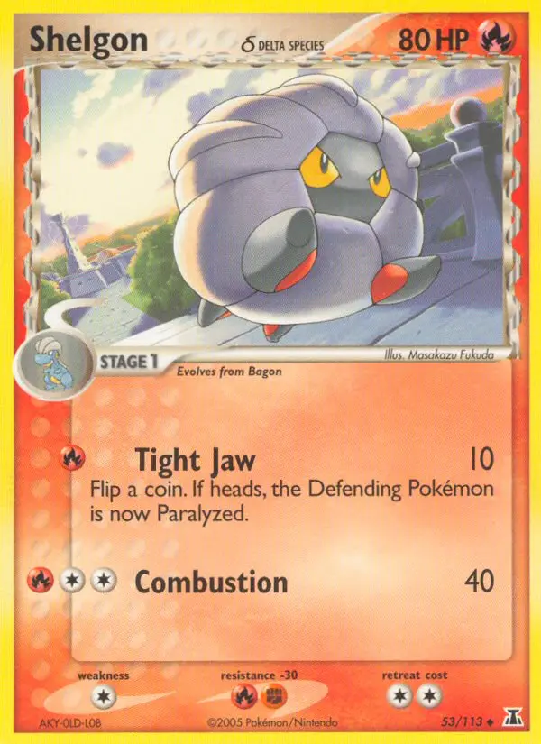 Shelgon δ Uncommon Pokemon card #53 from Delta Species