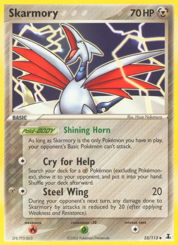 Skarmory Uncommon Pokemon card #55 from Delta Species