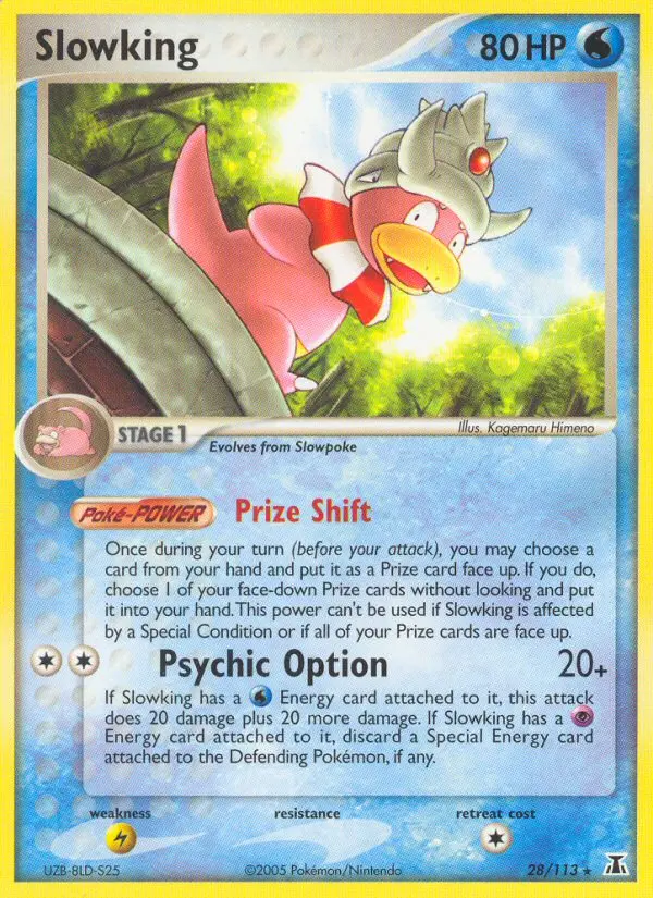 Slowking Rare Pokemon card #28 from Delta Species