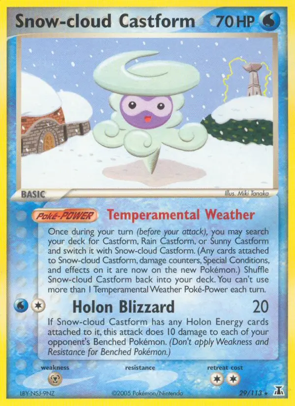 Snow-cloud Castform Rare Pokemon card #29 from Delta Species