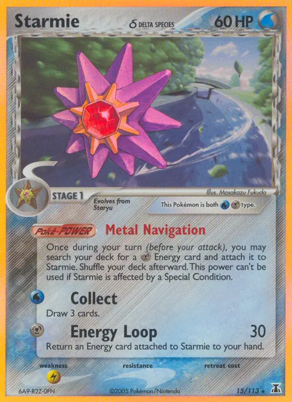 Starmie δ Rare Pokemon card #15 from Delta Species