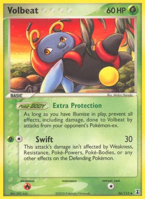 Volbeat Uncommon Pokemon card #56 from Delta Species