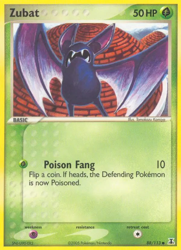 Zubat Common Pokemon card #88 from Delta Species