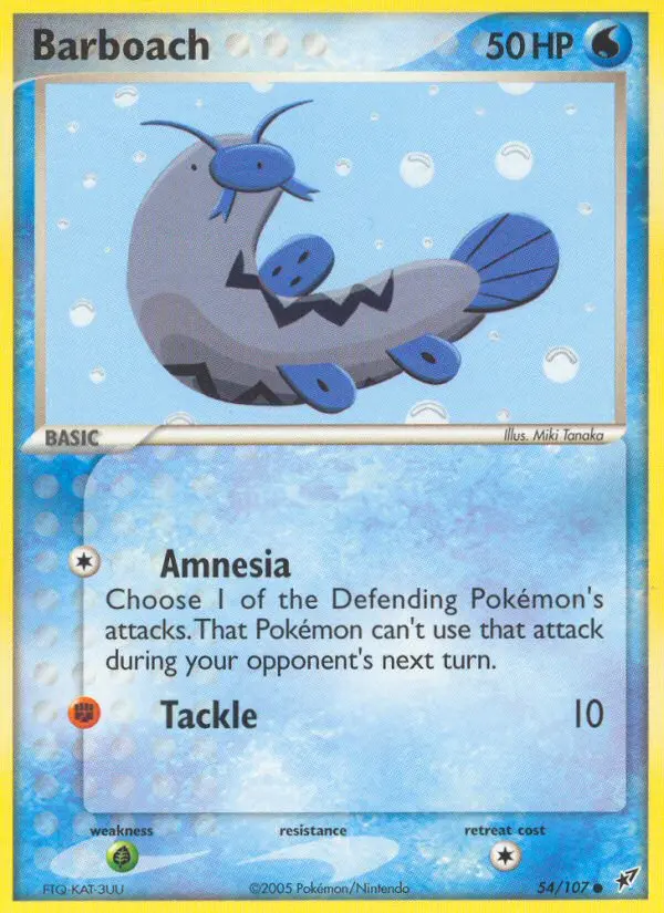 Barboach Common Pokemon card #54 from Deoxys