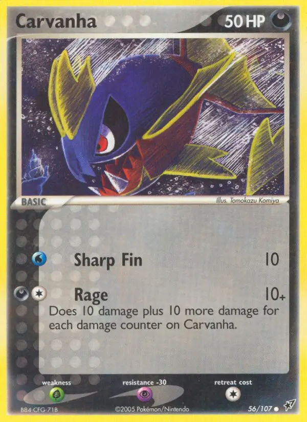 Carvanha Common Pokemon card #56 from Deoxys