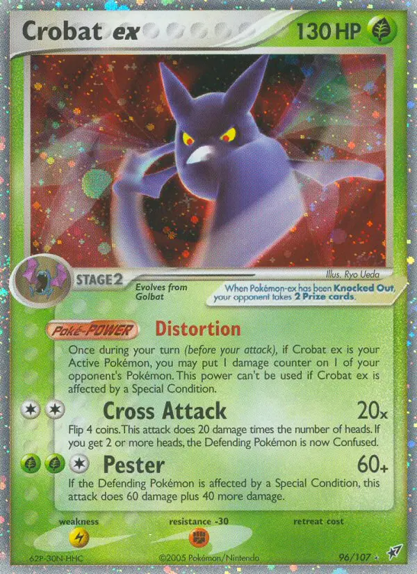 Crobat ex Rare Pokemon card #96 from Deoxys