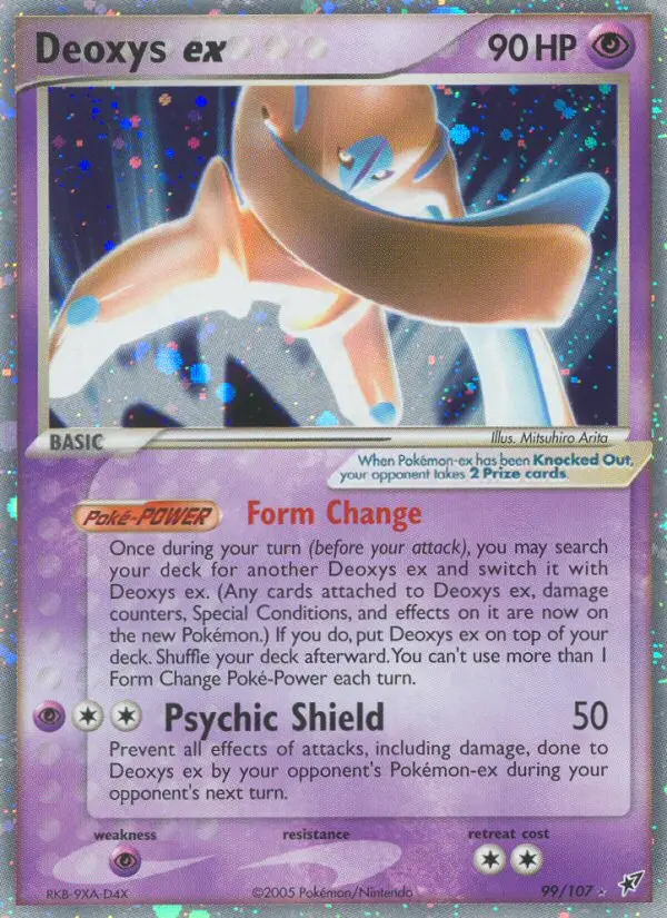 Deoxys ex Rare Pokemon card #99 from Deoxys