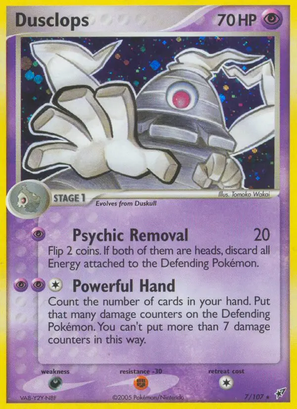 Dusclops Rare Pokemon card #7 from Deoxys
