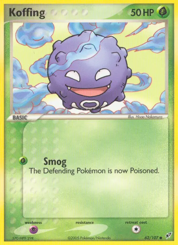 Koffing Common Pokemon card #62 from Deoxys