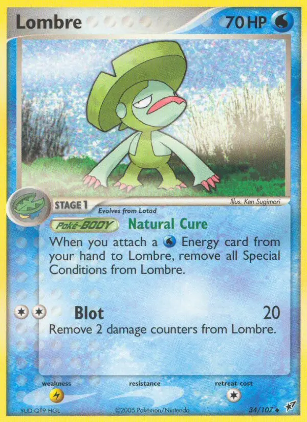 Lombre Uncommon Pokemon card #34 from Deoxys