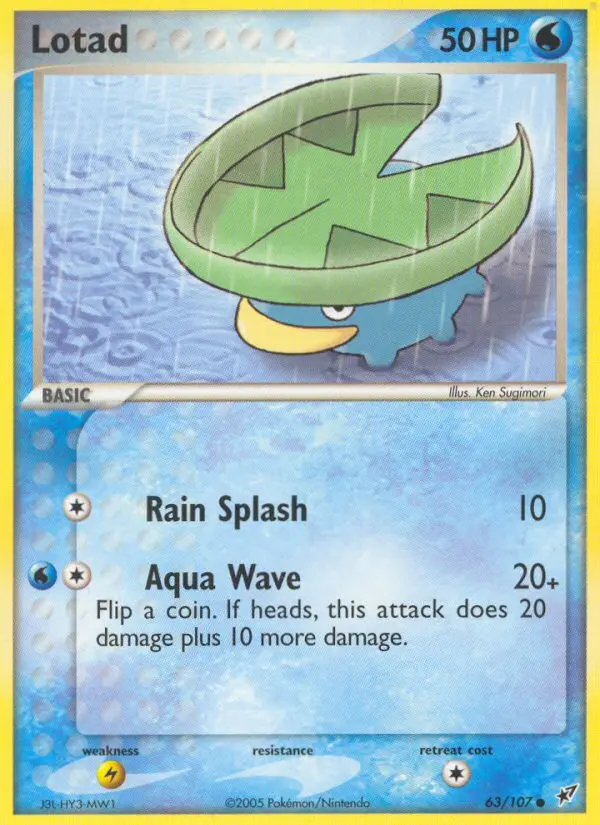 Lotad Common Pokemon card #63 from Deoxys