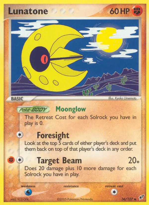 Lunatone Uncommon Pokemon card #36 from Deoxys