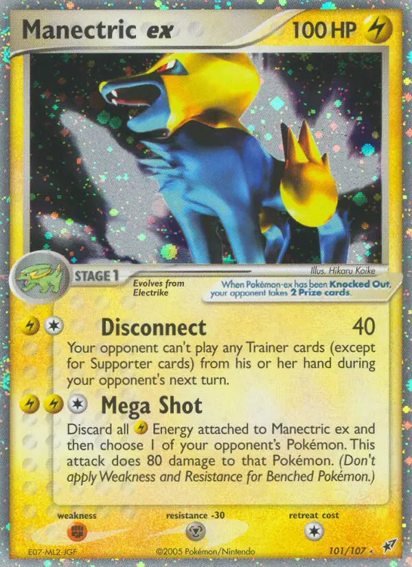 Manectric ex Rare Pokemon card #101 from Deoxys