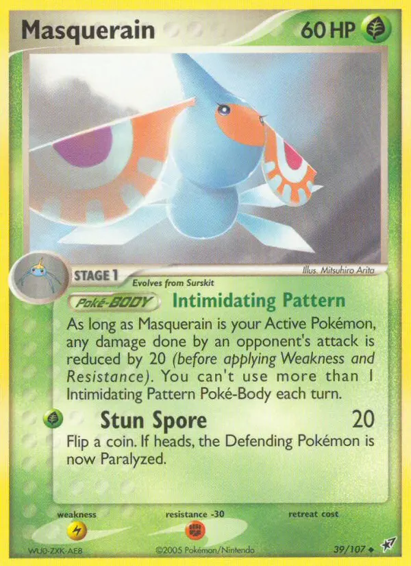 Masquerain Uncommon Pokemon card #39 from Deoxys