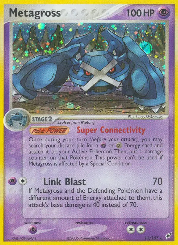 Metagross Rare Pokemon card #11 from Deoxys