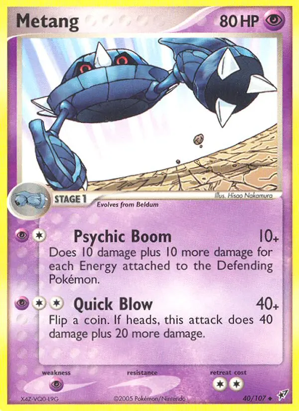 Metang Uncommon Pokemon card #40 from Deoxys