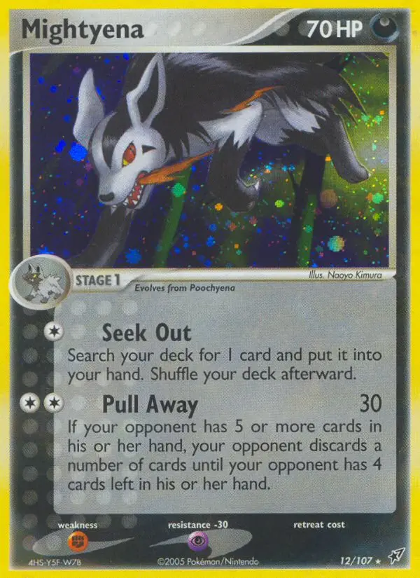 Mightyena Rare Pokemon card #12 from Deoxys
