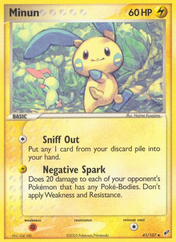Minun Uncommon Pokemon card #41 from Deoxys