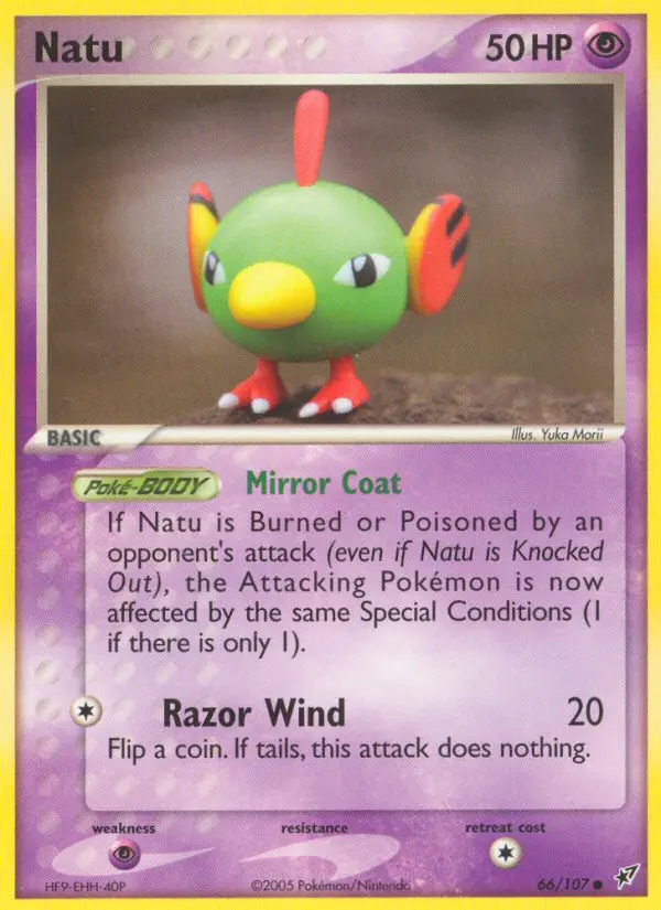 Natu Common Pokemon card #66 from Deoxys