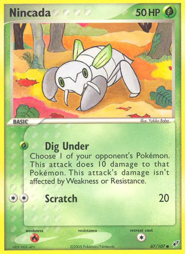 Nincada Common Pokemon card #67 from Deoxys