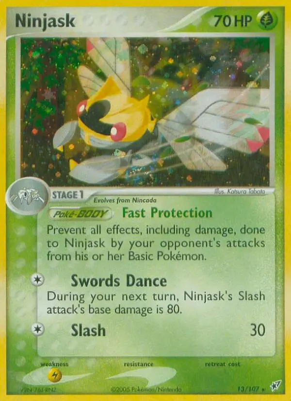 Ninjask Rare Pokemon card #13 from Deoxys