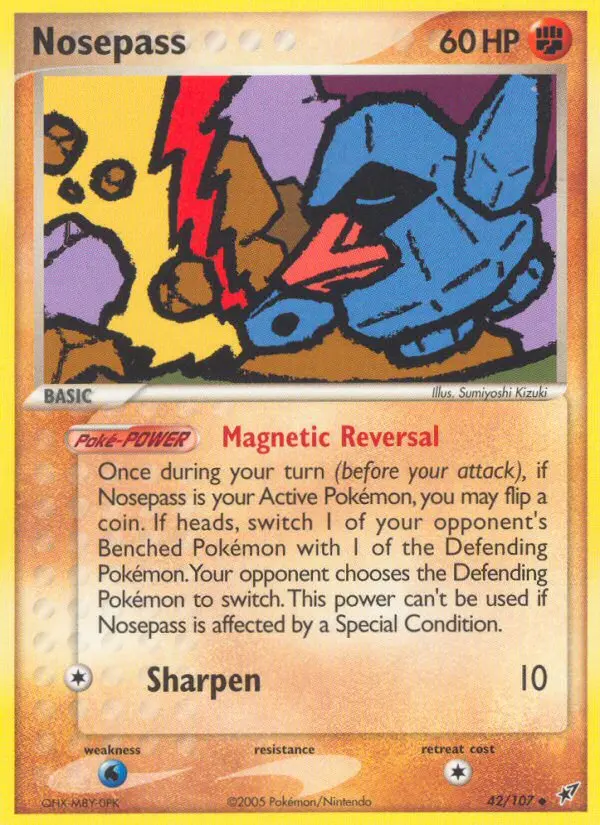 Nosepass Uncommon Pokemon card #42 from Deoxys