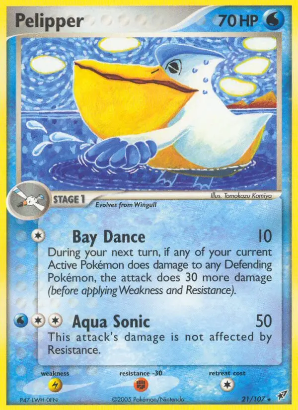 Pelipper Rare Pokemon card #21 from Deoxys