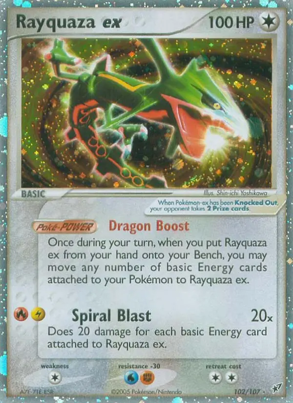 Rayquaza ex Rare Pokemon card #102 from Deoxys