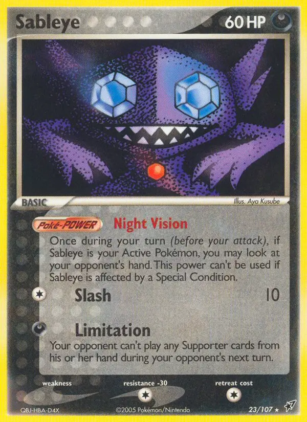Sableye Rare Pokemon card #23 from Deoxys