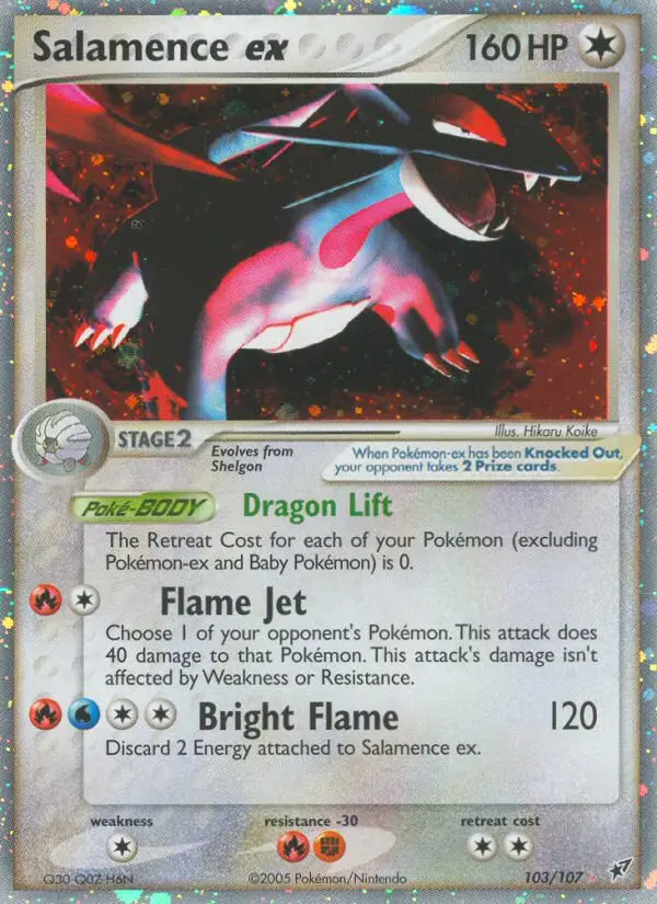 Salamence ex Rare Pokemon card #103 from Deoxys