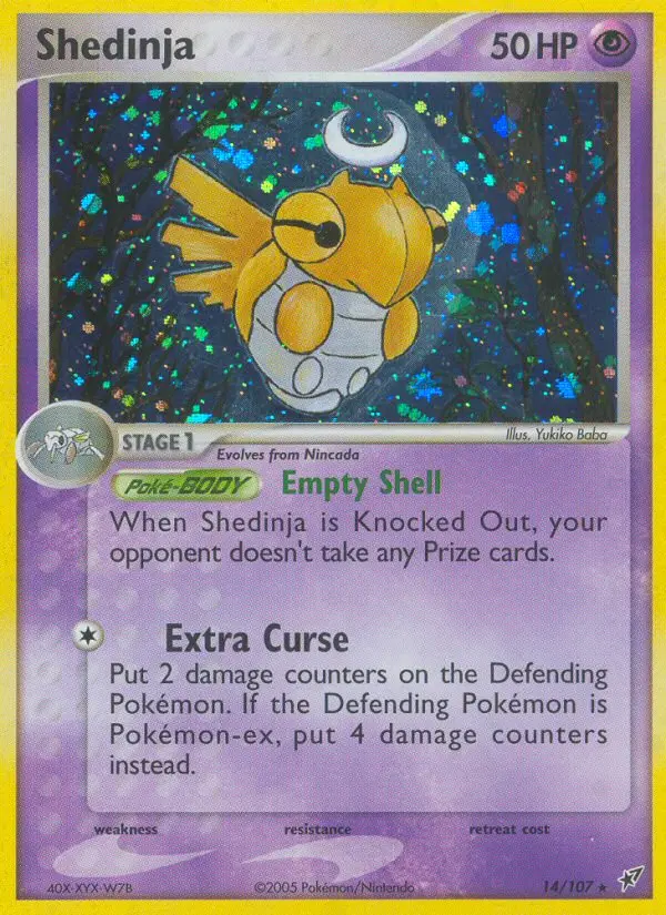 Shedinja Rare Pokemon card #14 from Deoxys