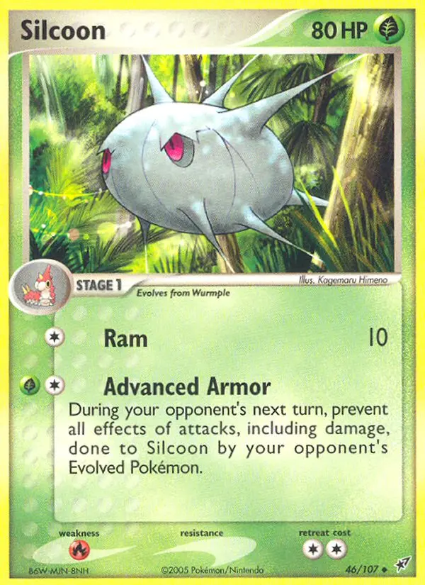 Silcoon Uncommon Pokemon card #46 from Deoxys