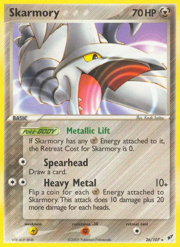 Skarmory Rare Pokemon card #26 from Deoxys
