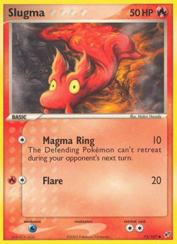 Slugma Common Pokemon card #75 from Deoxys