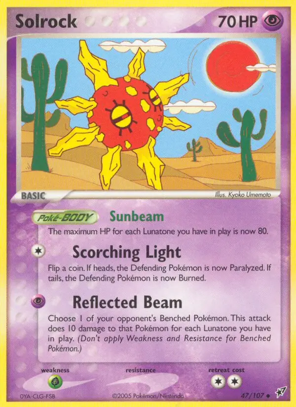 Solrock Uncommon Pokemon card #47 from Deoxys