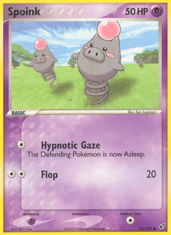 Spoink Common Pokemon card #76 from Deoxys