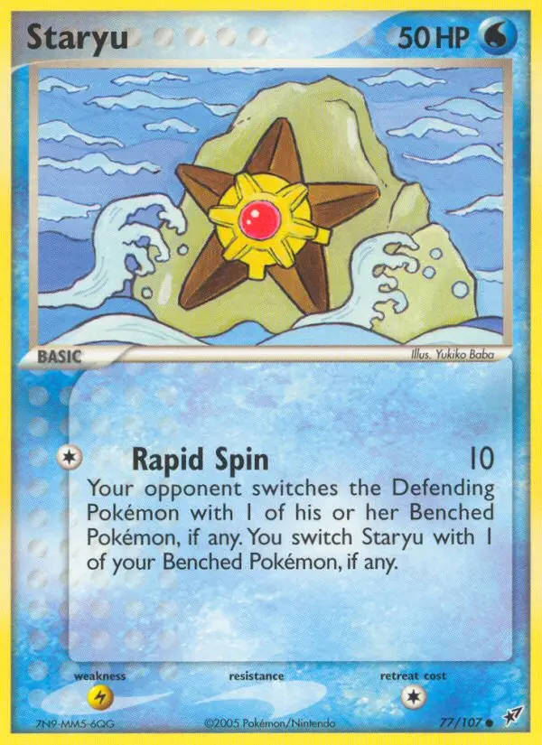 Staryu Common Pokemon card #77 from Deoxys