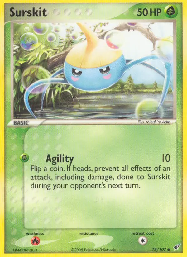Surskit Common Pokemon card #78 from Deoxys
