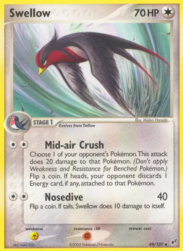 Swellow Uncommon Pokemon card #49 from Deoxys