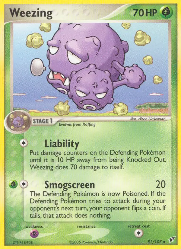 Weezing Uncommon Pokemon card #51 from Deoxys