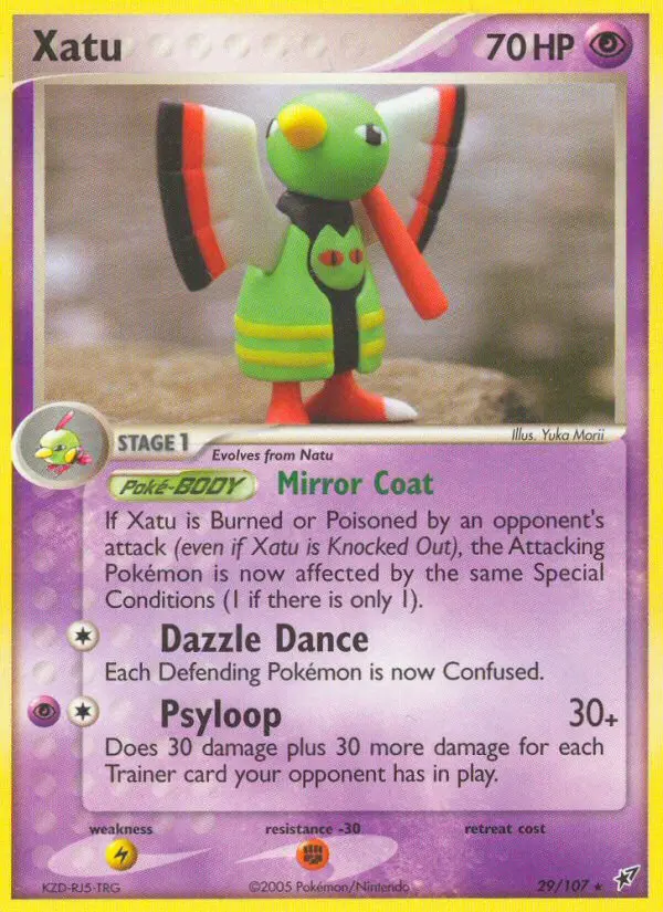 Xatu Rare Pokemon card #29 from Deoxys