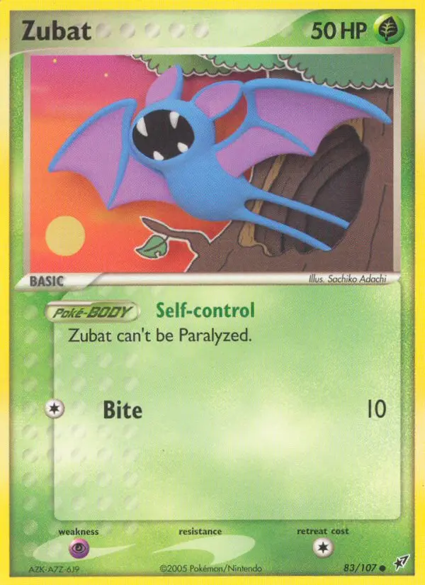 Zubat Common Pokemon card #83 from Deoxys
