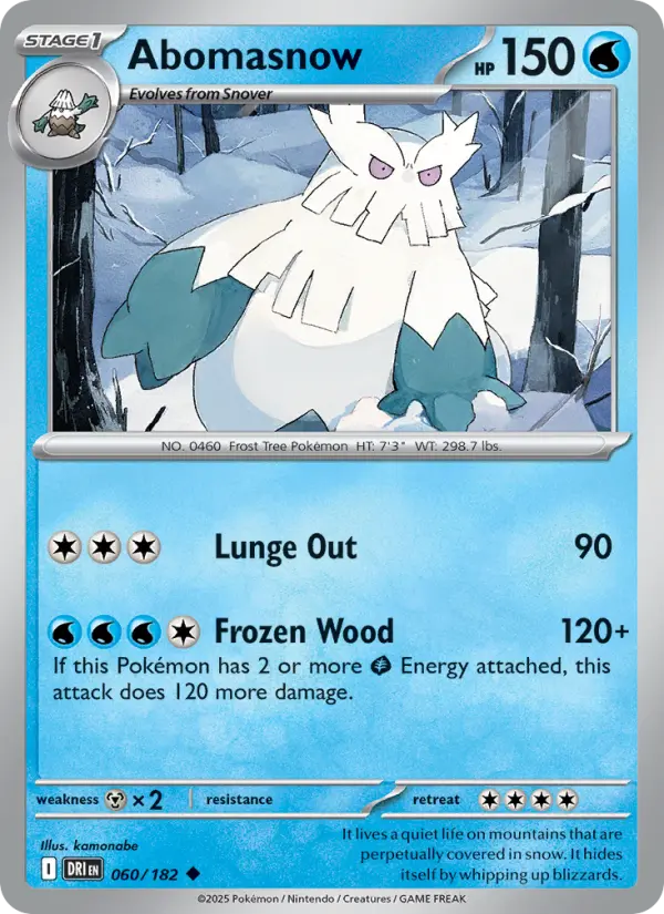 Abomasnow Uncommon Pokemon card #060 from Destined Rivals