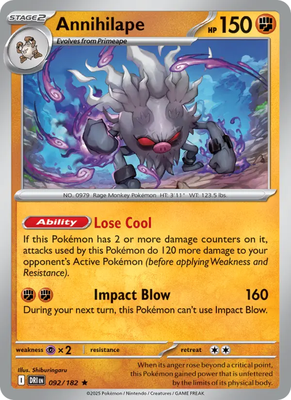 Annihilape Pokemon card artwork