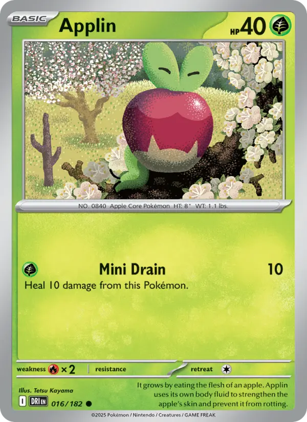 Applin Pokemon card artwork