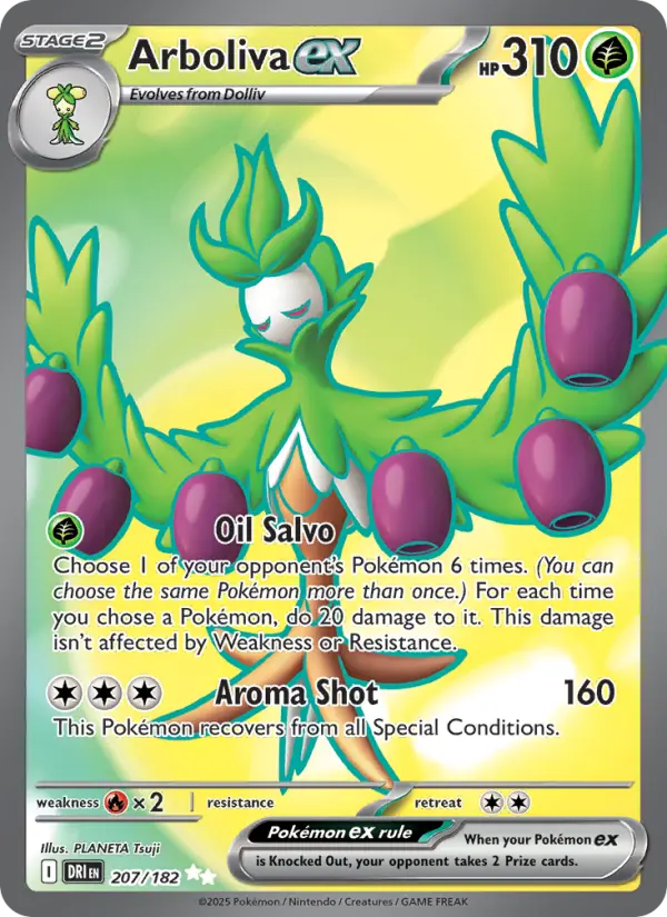 Arboliva ex Ultra Rare Pokemon card #207 from Destined Rivals