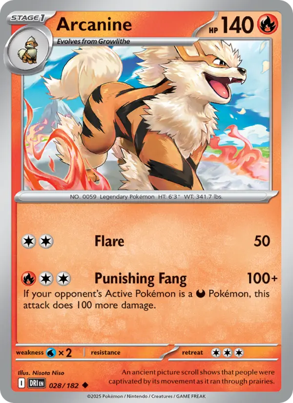 Arcanine Pokemon card artwork