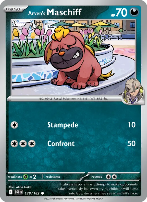 Arven's Maschiff Common Pokemon card #138 from Destined Rivals