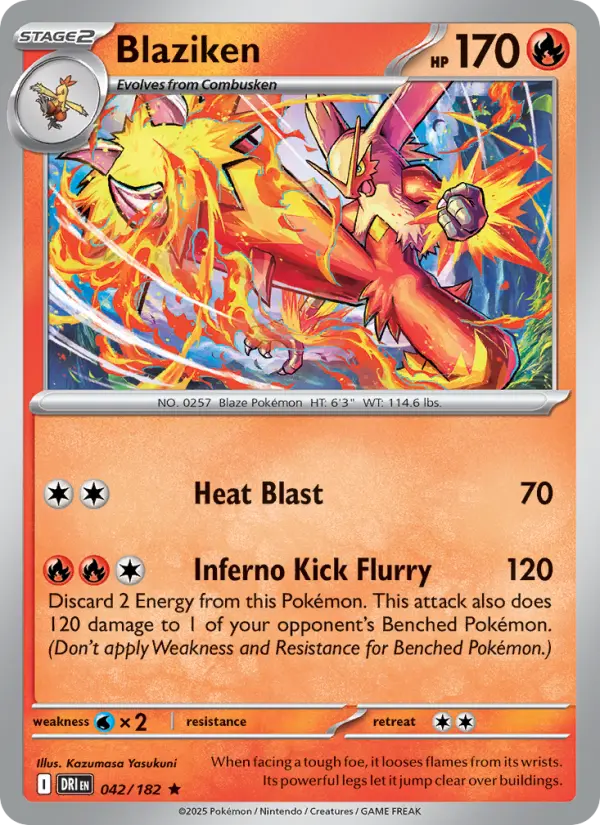 Blaziken Rare Pokemon card #042 from Destined Rivals